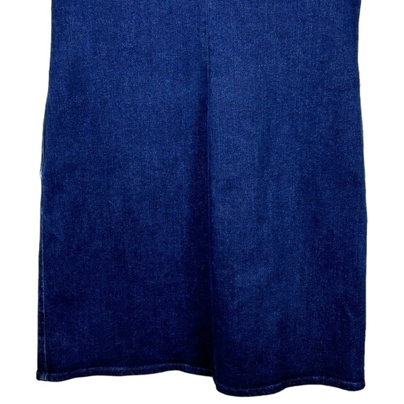 DRAPER JAMES SHORT SLEEVE DARK WASH COTTON DENIM SHIFT DRESS - Picture 8 of 14